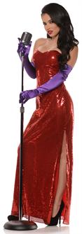 Womens Red Sequin Bomb Shell Dress