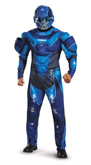 Halo Blue Spartan Muscle Teen Costume