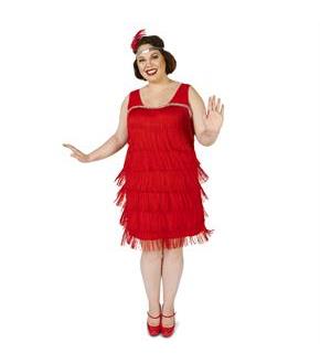 Roarin' Red Flapper Adult Plus Costume