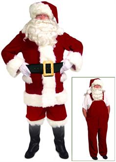 Mens XL Velvet Santa Suit with Overalls