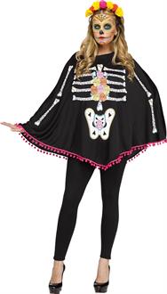Day of the Dead Adult Poncho Costume