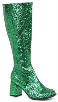 Women's Green Glitter Gogo Boots