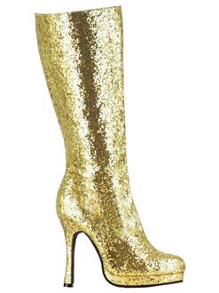Women's Gold Glitter Boots