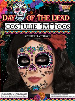 Day of the Dead Female Tattoo Face - Adult