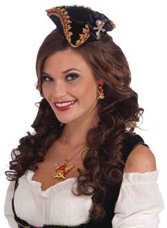 Lady Buccaneer Mini Hat with skull - Adult