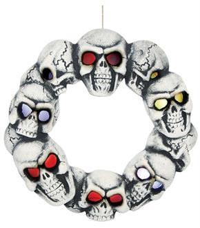 Skull Wreath with Lights