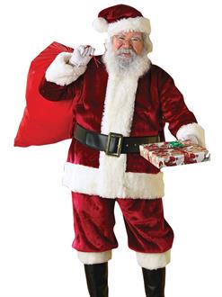 Mens Crimson Regency Plush Santa Suit