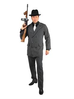 Gangster Black and White Adult Plus Costume