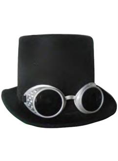 Steampunk Deluxe Top Hat With Goggles