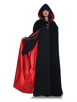 Velvet & Satin Deluxe Red Womens Cape