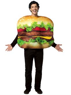 Flat Cheeseburger Unisex Adult Costume