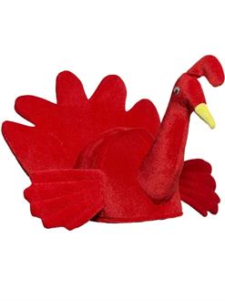 Red Plush Turkey Hat