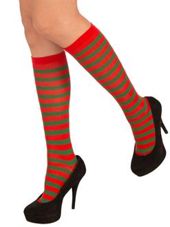 Adult Green/Red Striped Socks