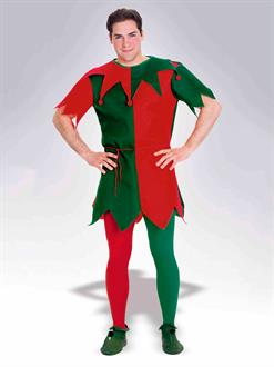 Red and Green Elf Adult Tights