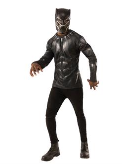 Marvel: Black Panther Movie Men's Black Panther Costume Top and Mask
