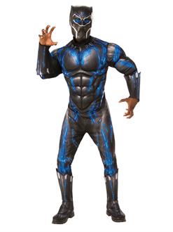 Marvel: Black Panther Movie Mens Deluxe Black Panther Battle Suit Costume