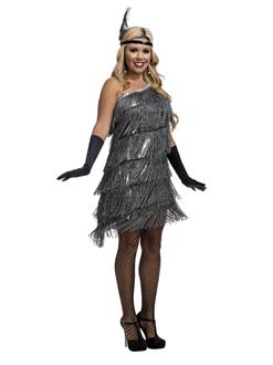 Womens Slant Fringe Flapper Costume