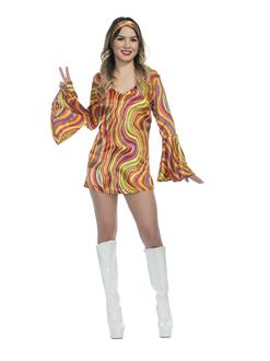 Girls Rainbow Lights Disco Diva Costume