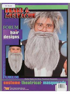 14 Inch Grey Beard And Moustache