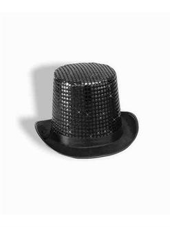 Black Sequin Adult Top Hat