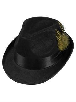 Adult Felt Fedora Hat With Feather