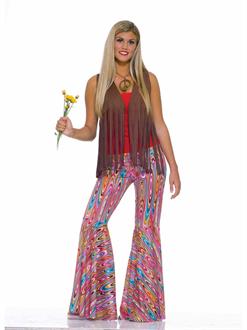 Womens Wild Swirl Bell Bottom Pants