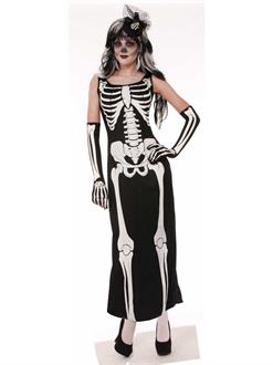 Womens Bone Long Dress Costume