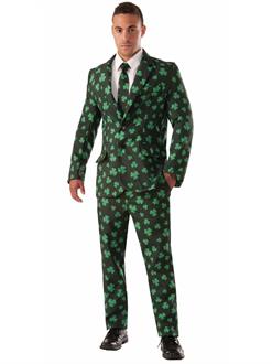 Mens Shamrock Suit & Tie Costume