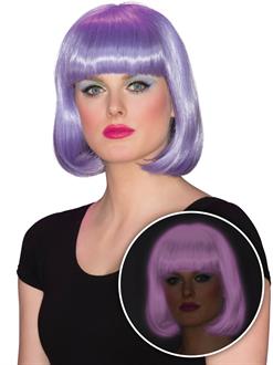 Womens Purple Glow Bob Wig