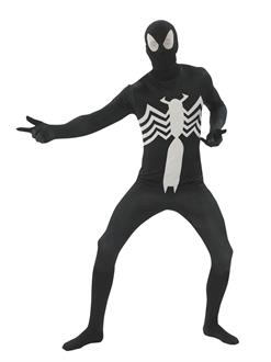 Mens Black Spiderman Second Skin Costume