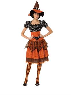 Womens Polka Dot Witch Costume