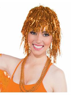 Orange Tinsle Wig