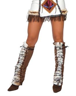 Fur Trimmed Indian Leg Warmer & Boot Covers