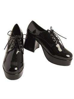 Mens Pimp Platform Black Shoes
