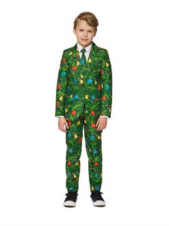 Suitmeister Christmas Green Tree Boy's Suit and Tie Set