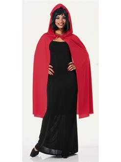 45" Red Hooded Cape