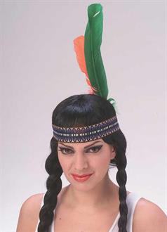 Native American Headband with Feathers