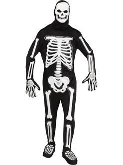 Mens Light Up LED Skele-bones Costume