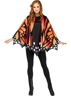 Womens Monarch Gold Butterfly Poncho Costume