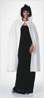 45" White Hooded Cape