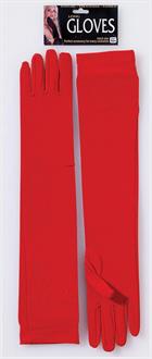 Gloves-Long Nylon Red