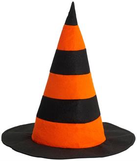 Striped Witch Hat - Orange And Black