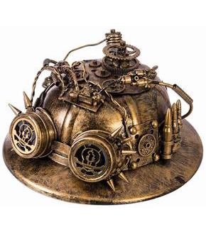 Steampunk Pith Helmet Gold