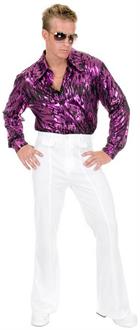 Flame Hologram Disco Shirt-Plu Costume