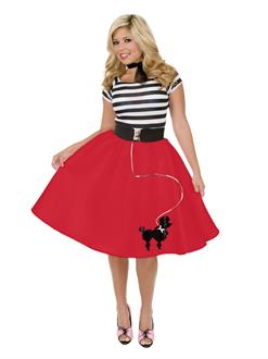 Womens Red Poodle Skirt