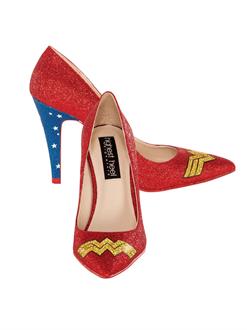 Women's Classic Wonder Woman Logo Glitter Pump