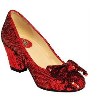 Women'S 2 1/2" Red Sequin Pump w/ Bow