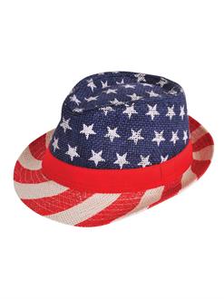 Patriotic Burlap Fedora