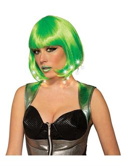 Adult Lime Green Light Up Wig(OS)