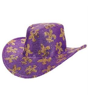 Mardi Gras Sequin Cowboy Hat